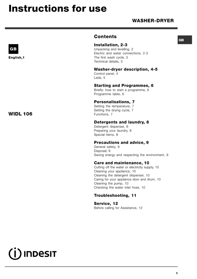 Indesit WIDL 106 Manuel utilisateur