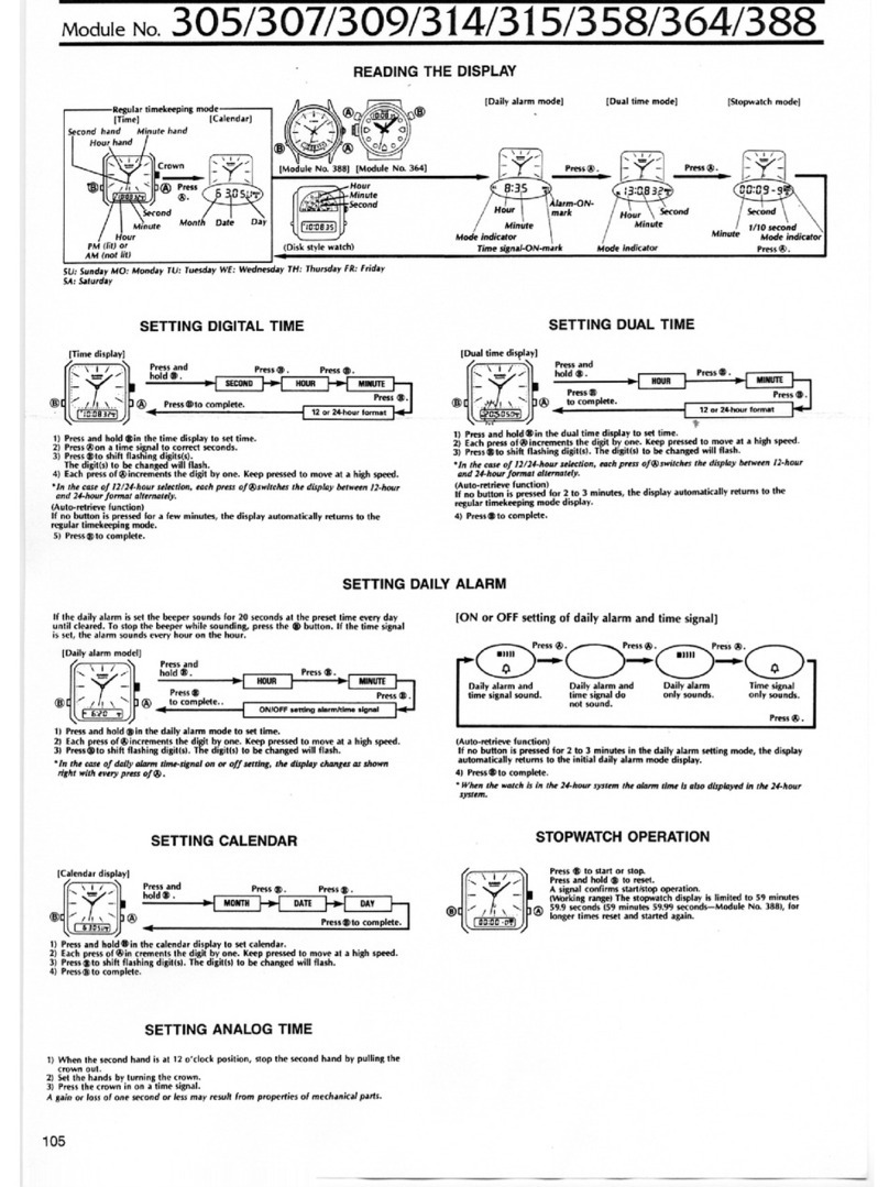 Casio QW-305 Manuel utilisateur