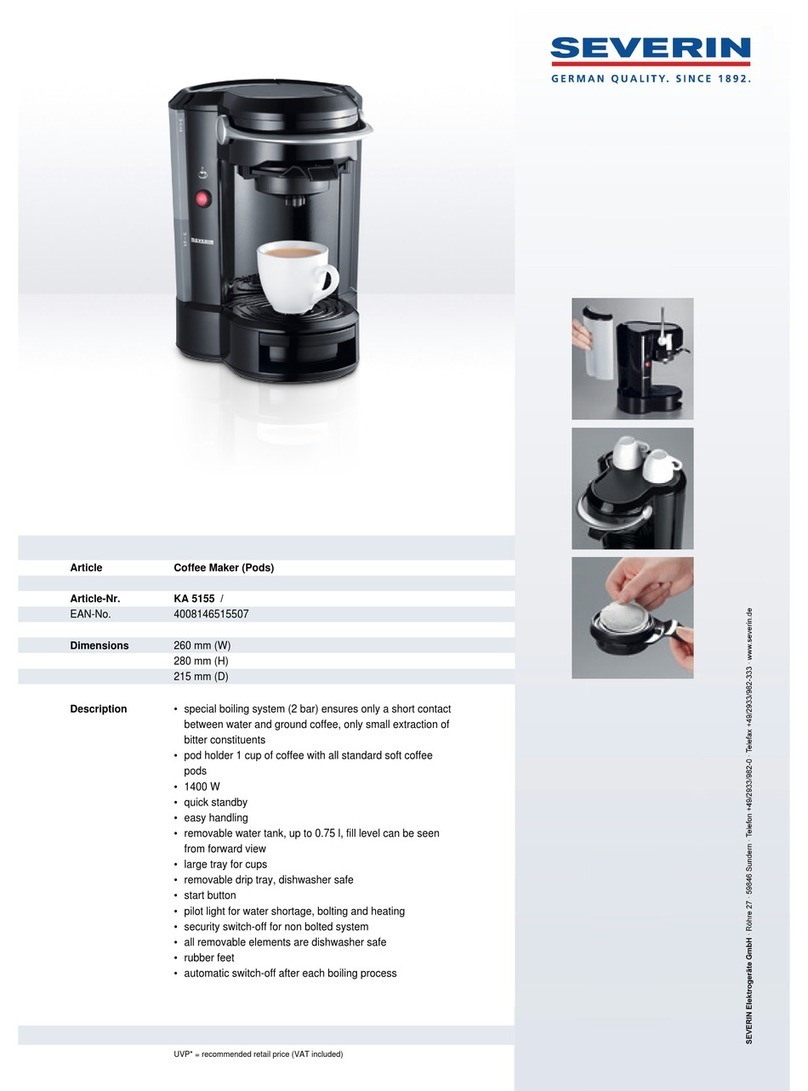 SEVERIN COFFEE MAKER - DATASHEET 2 Manuel utilisateur