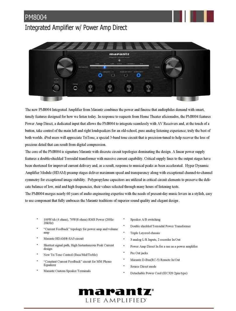 Marantz PM8004 Manuel utilisateur Marantz PM8004 Manuel utilisateur