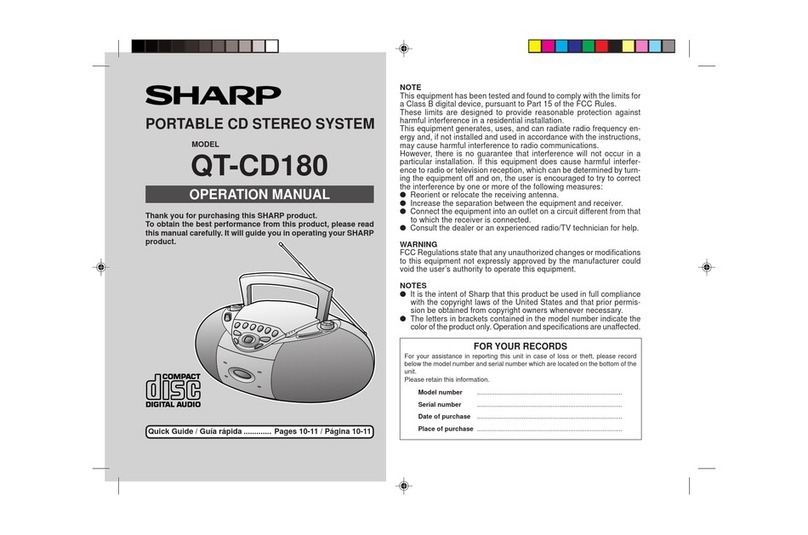Sharp QT-CD180 Manuel utilisateur