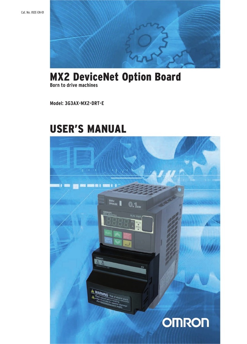 Omron MX2 DEVICENET OPTION BOARD Manuel utilisateur Omron MX2 DEVICENET OPTION BOARD Manuel utilisateur