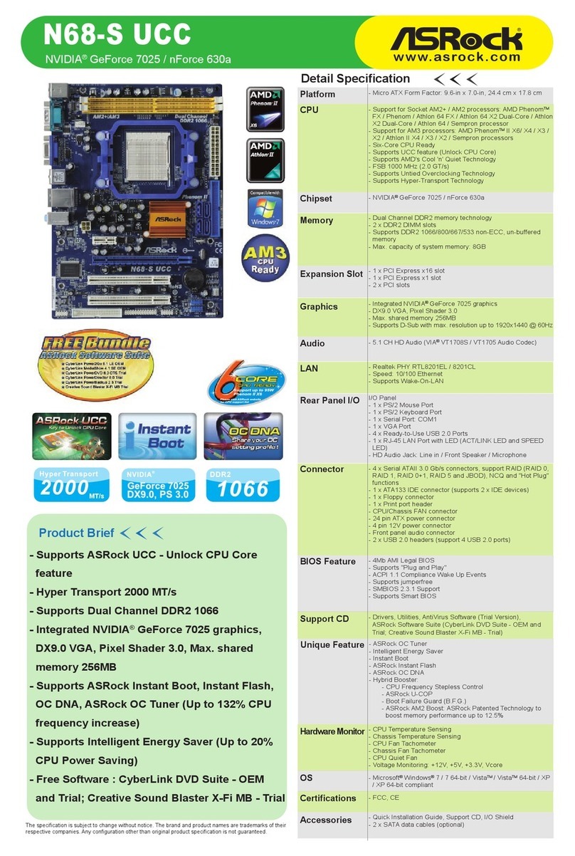 ASROCK N68-S UCC - Manuel utilisateur ASROCK N68-S UCC - Manuel utilisateur