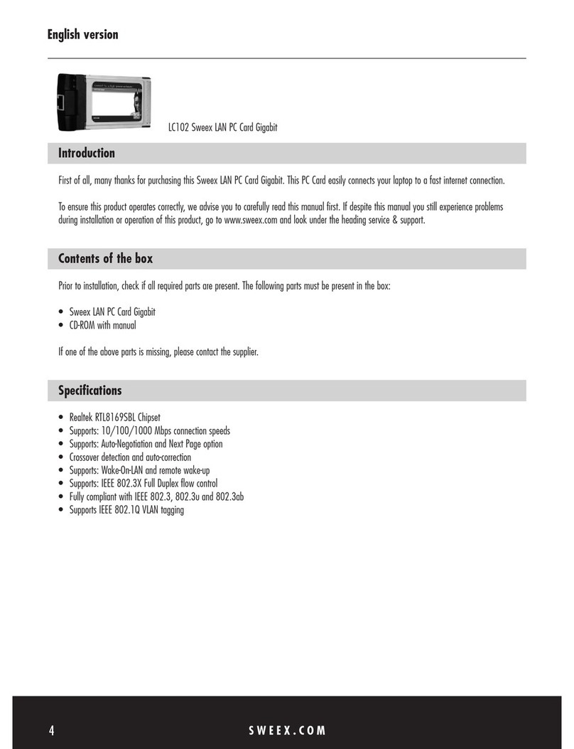 SWEEX LC102 Manuel de référence