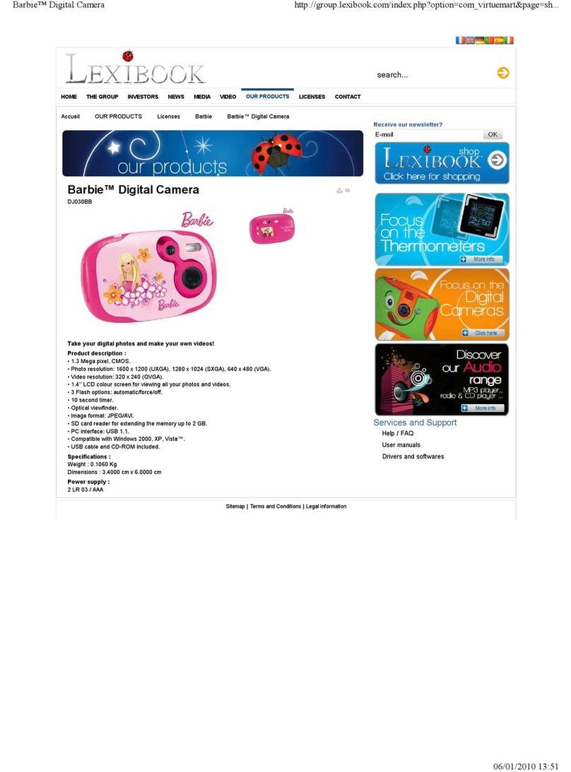 LEXIBOOK DJ030BB -  S Manuel utilisateur