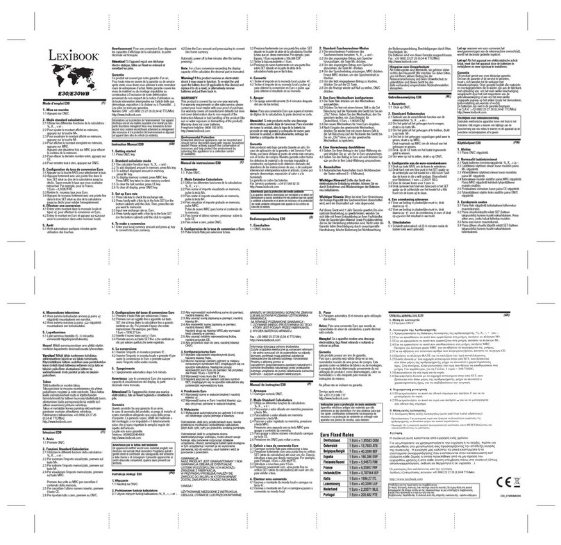 LEXIBOOK E30 Manuel utilisateur