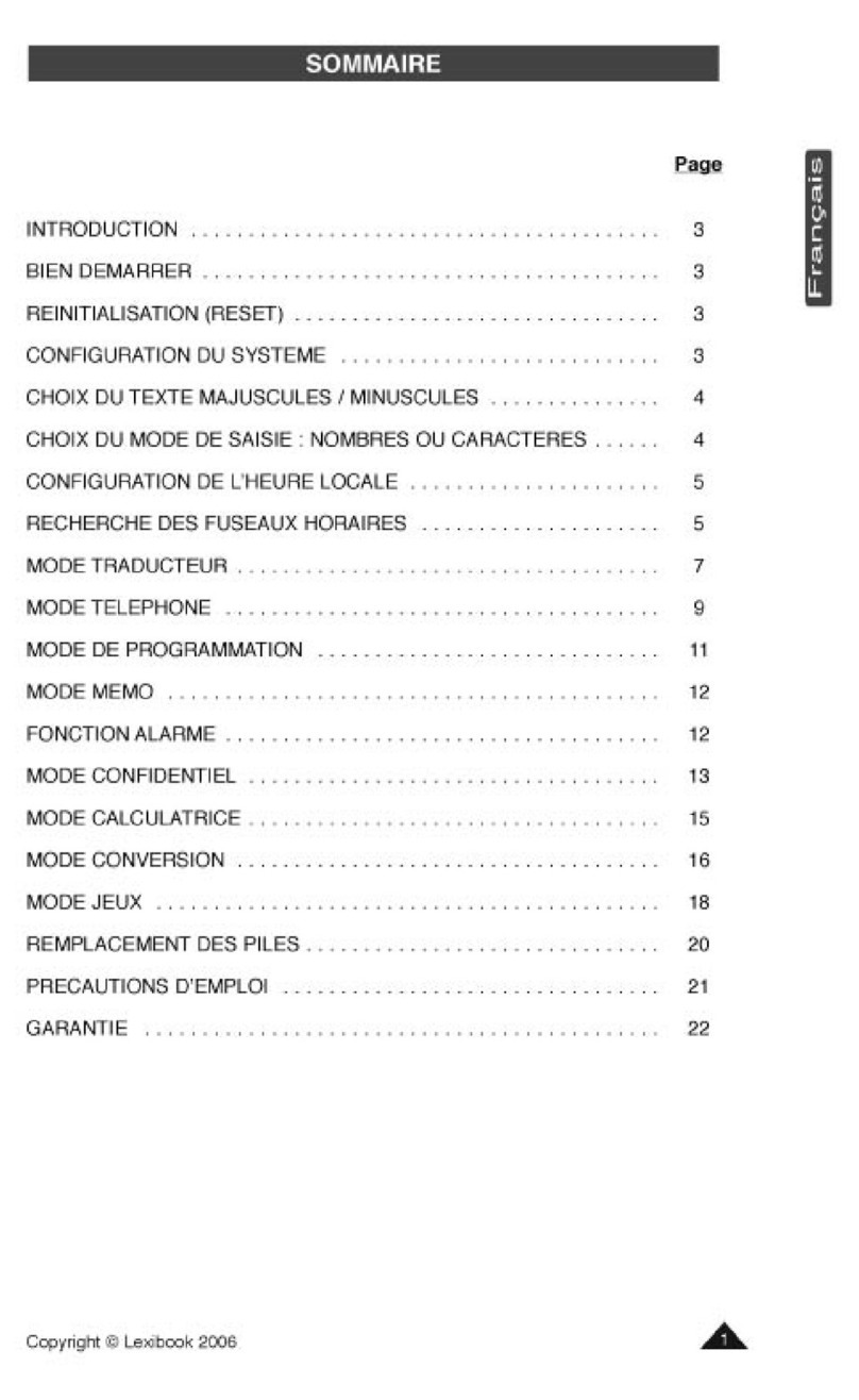 LEXIBOOK NTL800 Manuel utilisateur