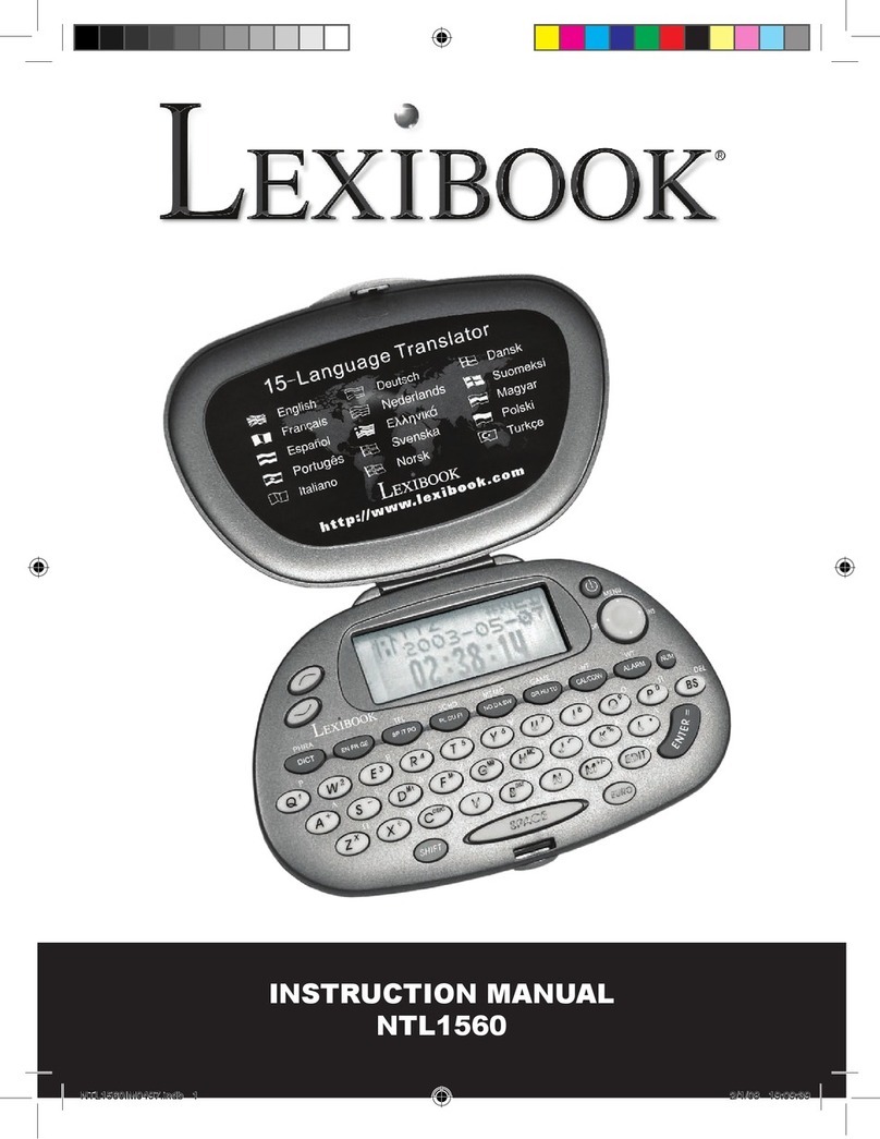 LEXIBOOK NTL1560 Manuel utilisateur