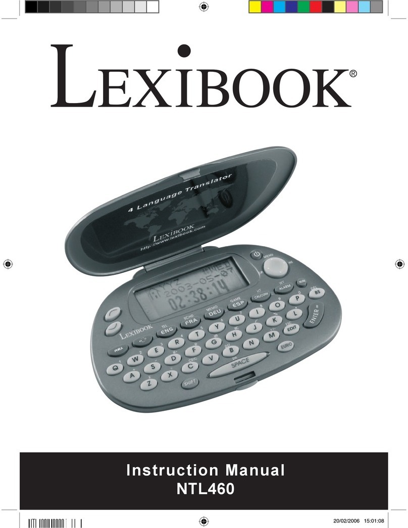 LEXIBOOK NTL460 Manuel utilisateur