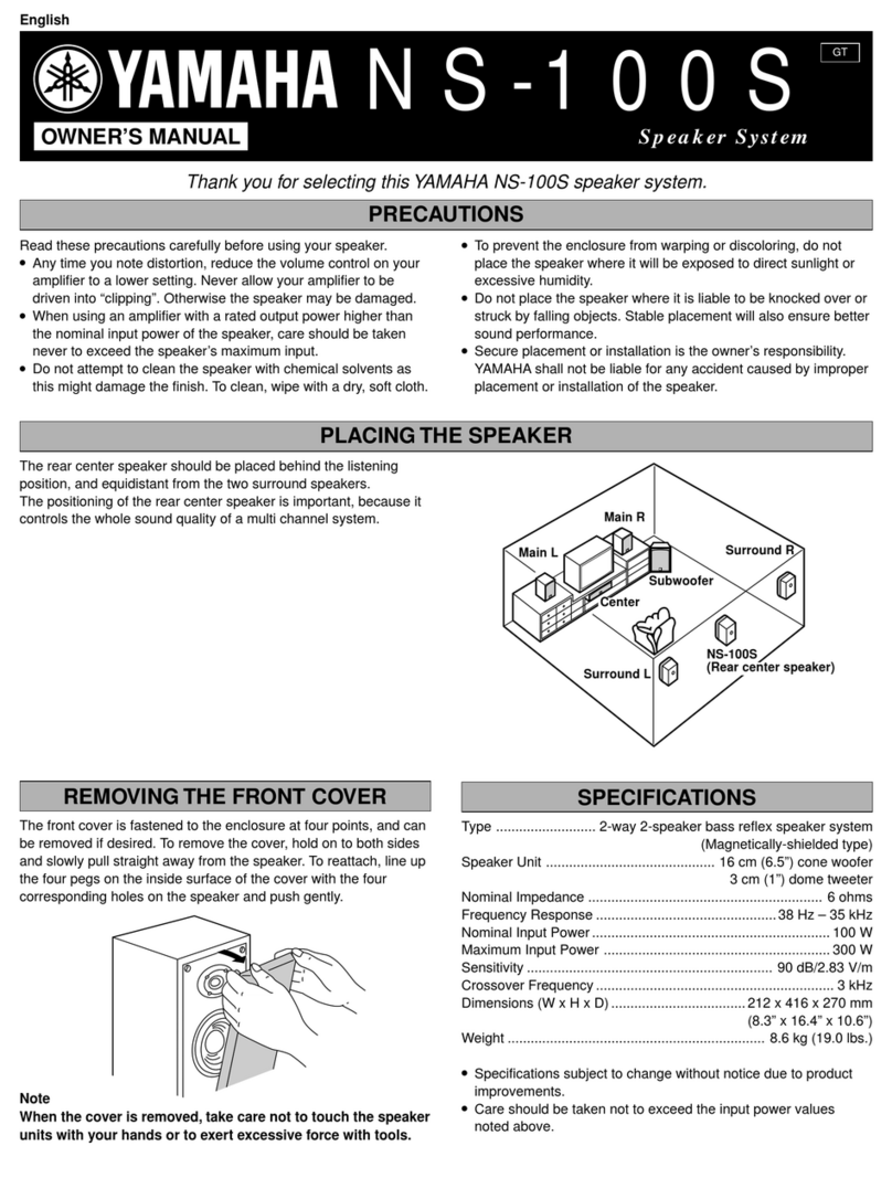 Yamaha NS-100S Manuel utilisateur
