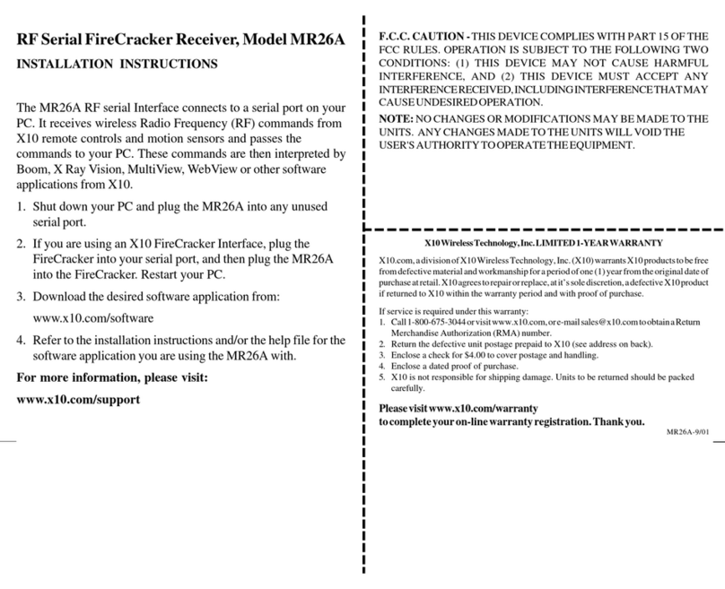 X10 MR26A Manuel utilisateur