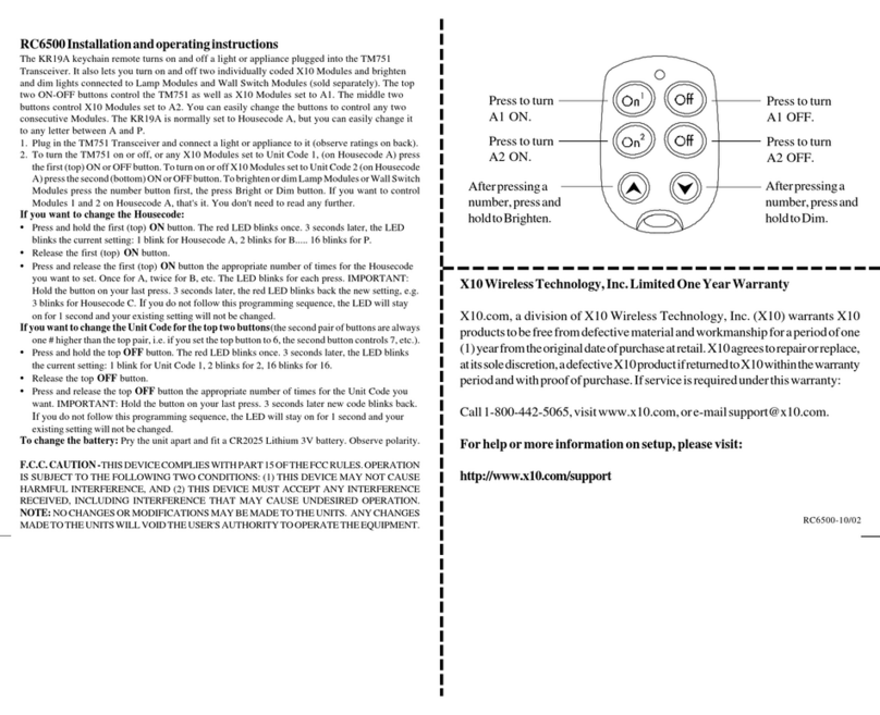 X10 RC6500 Manuel utilisateur