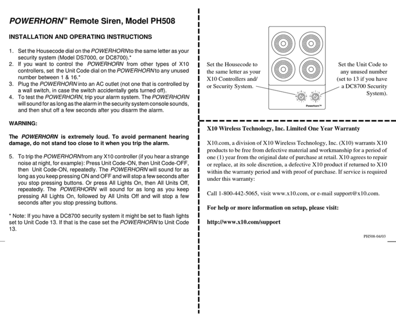 X10 POWERHORN PH508 Manuel utilisateur