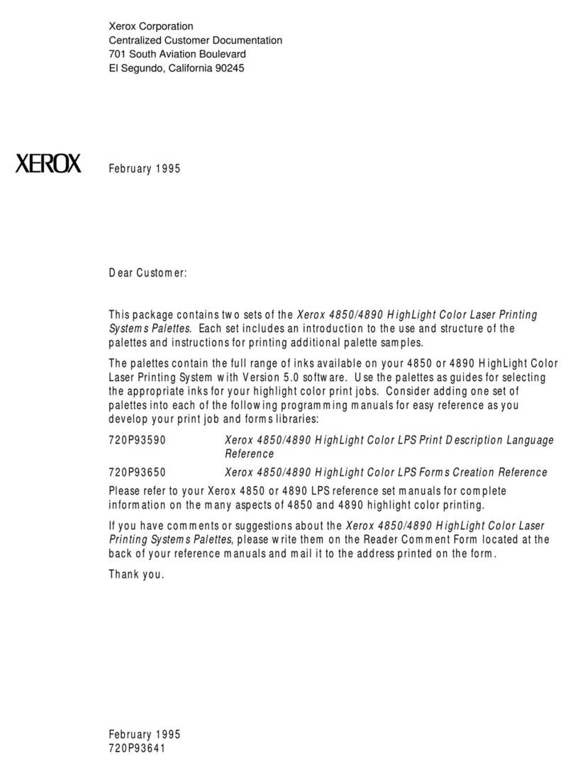 Xerox DocuPrint 4850 Manuel utilisateur Xerox DocuPrint 4850 Manuel utilisateur