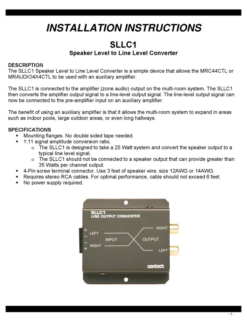 Xantech SLLC1 Manuel utilisateur