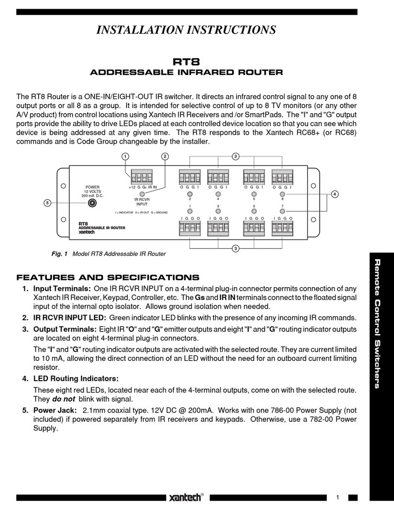 Xantech RT8 Manuel utilisateur