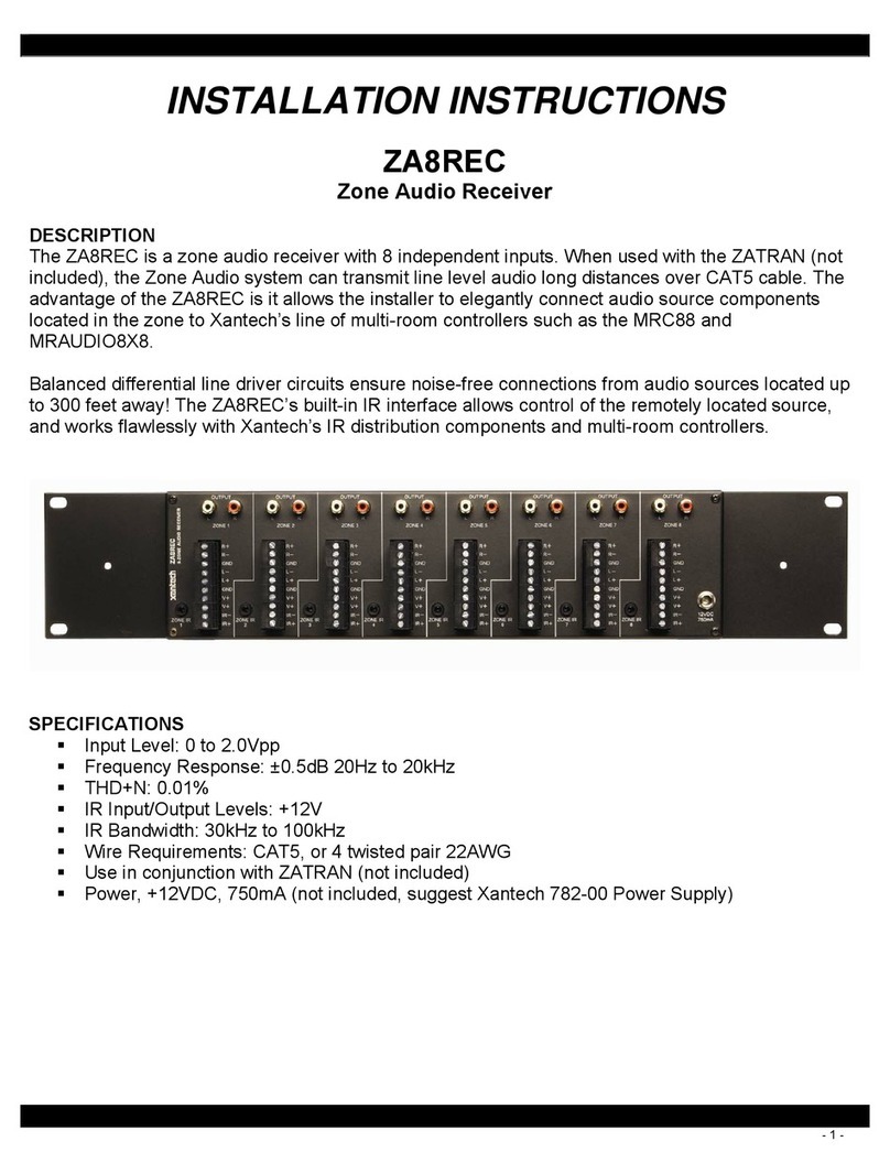 Xantech ZA8REC Manuel utilisateur