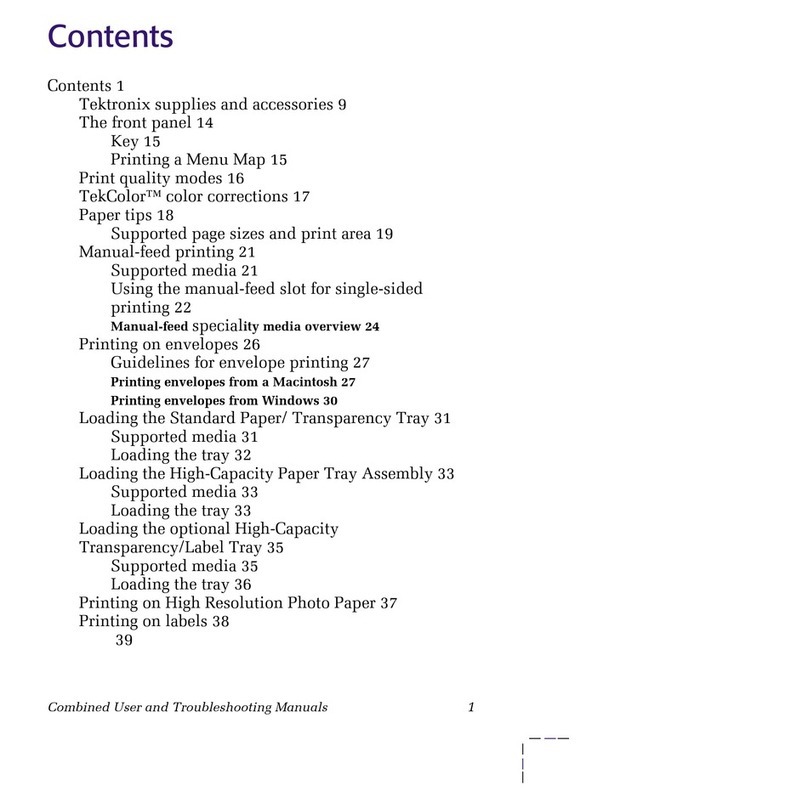 Tektronix Phaser 850 Manuel utilisateur