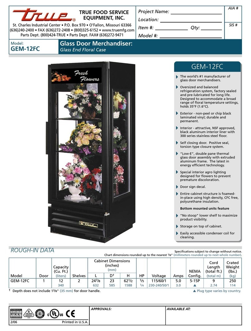 True GEM-12FC Manuel utilisateur
