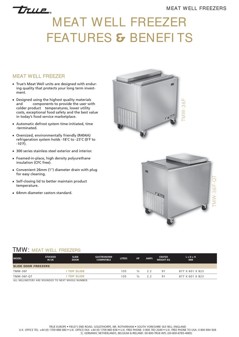 True TRUE EUROPE TMW-36F Manuel utilisateur