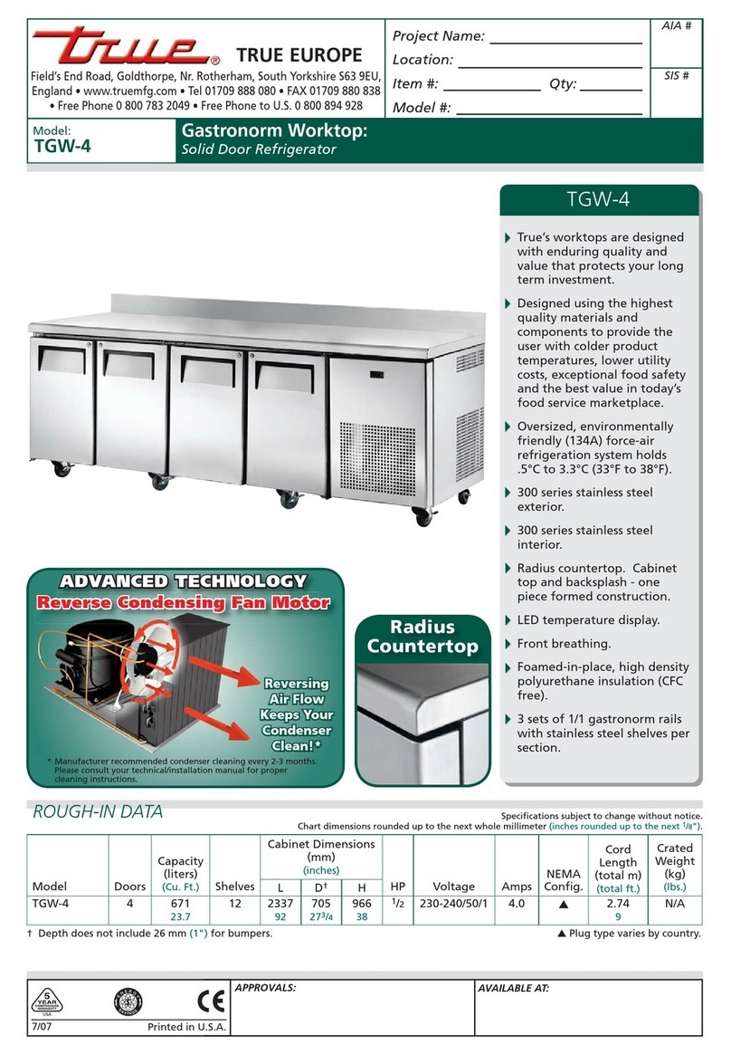 True TGW-4 Manuel utilisateur