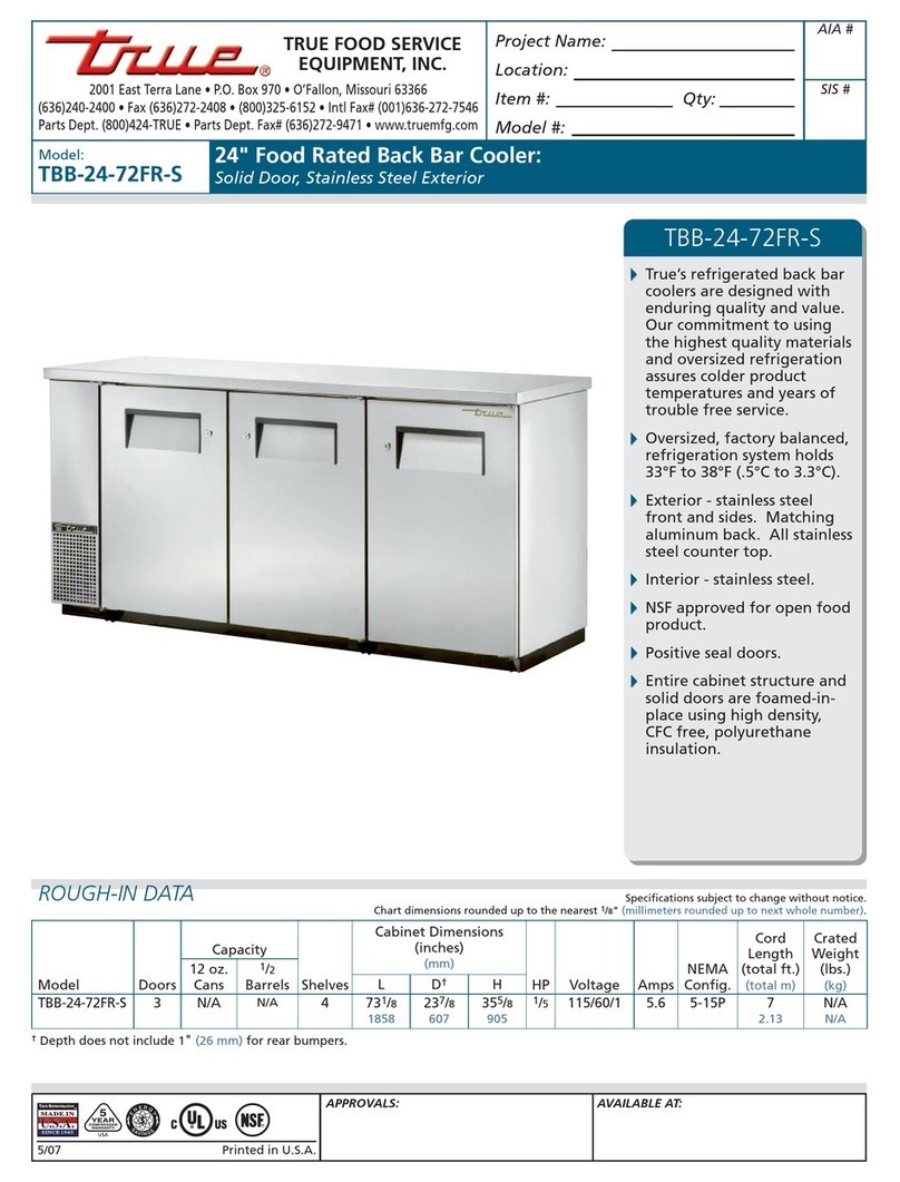 True TBB-24-72FR-S Manuel utilisateur