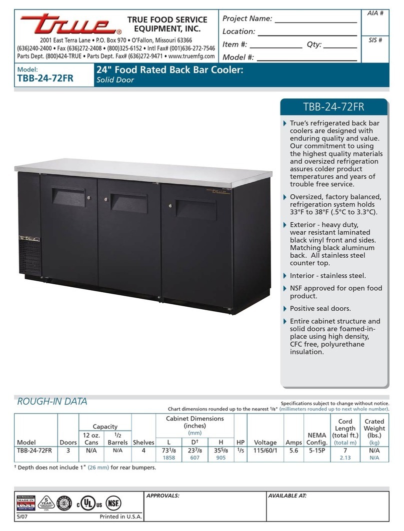 True TBB-24-72FR Manuel utilisateur