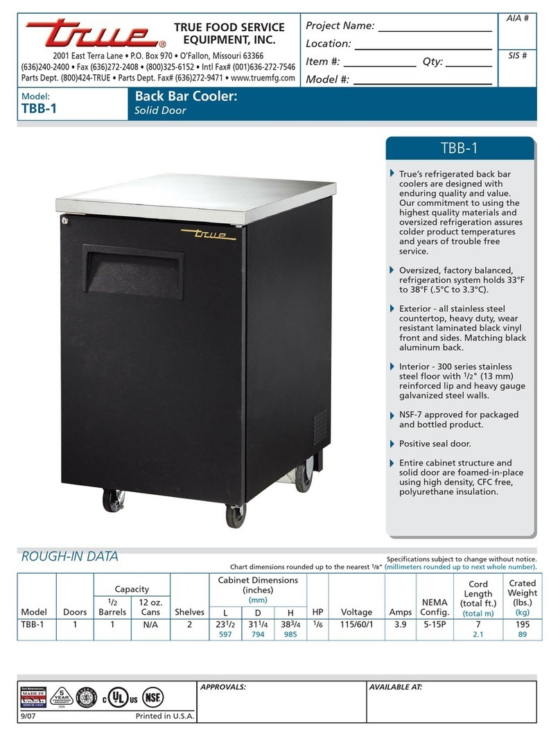 True TBB-1 Manuel utilisateur