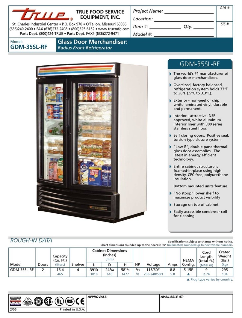 True GDM-35SL-RF Manuel utilisateur