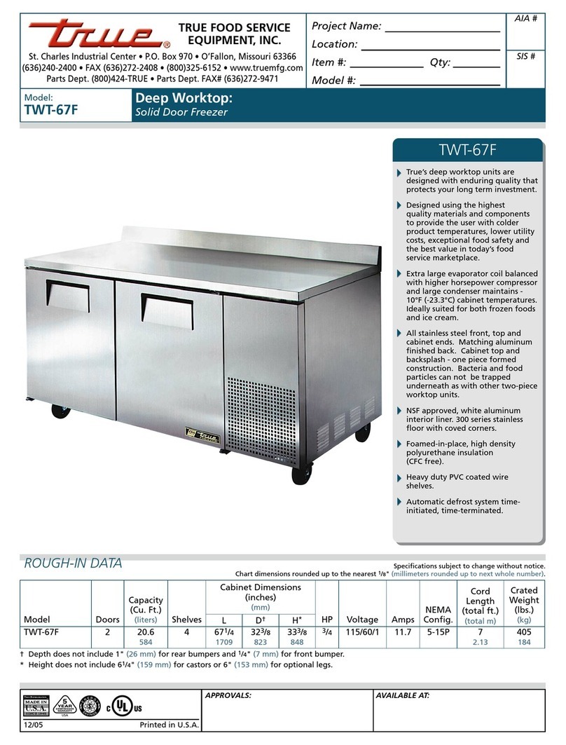 True TWT-67F Manuel utilisateur