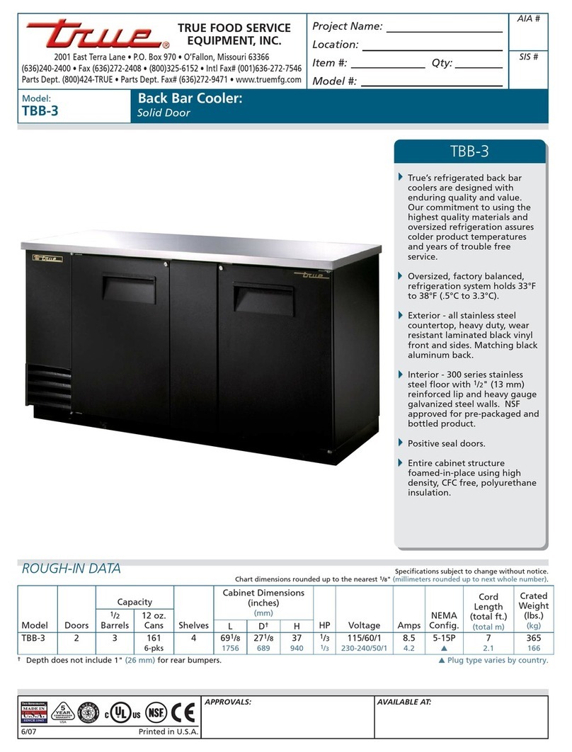 True TBB-3 Manuel utilisateur