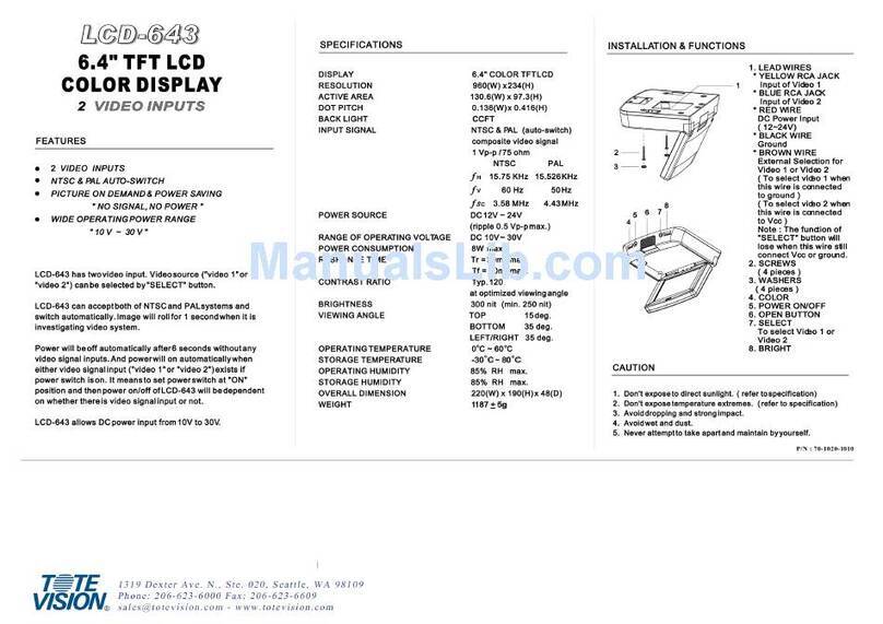 Totevision LCD-643 Manuel utilisateur