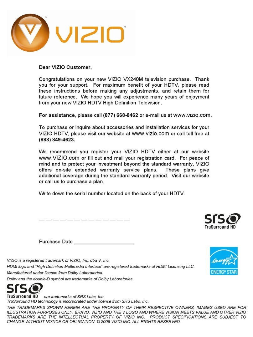 Vizio VX240M - 24" LCD TV Manuel utilisateur