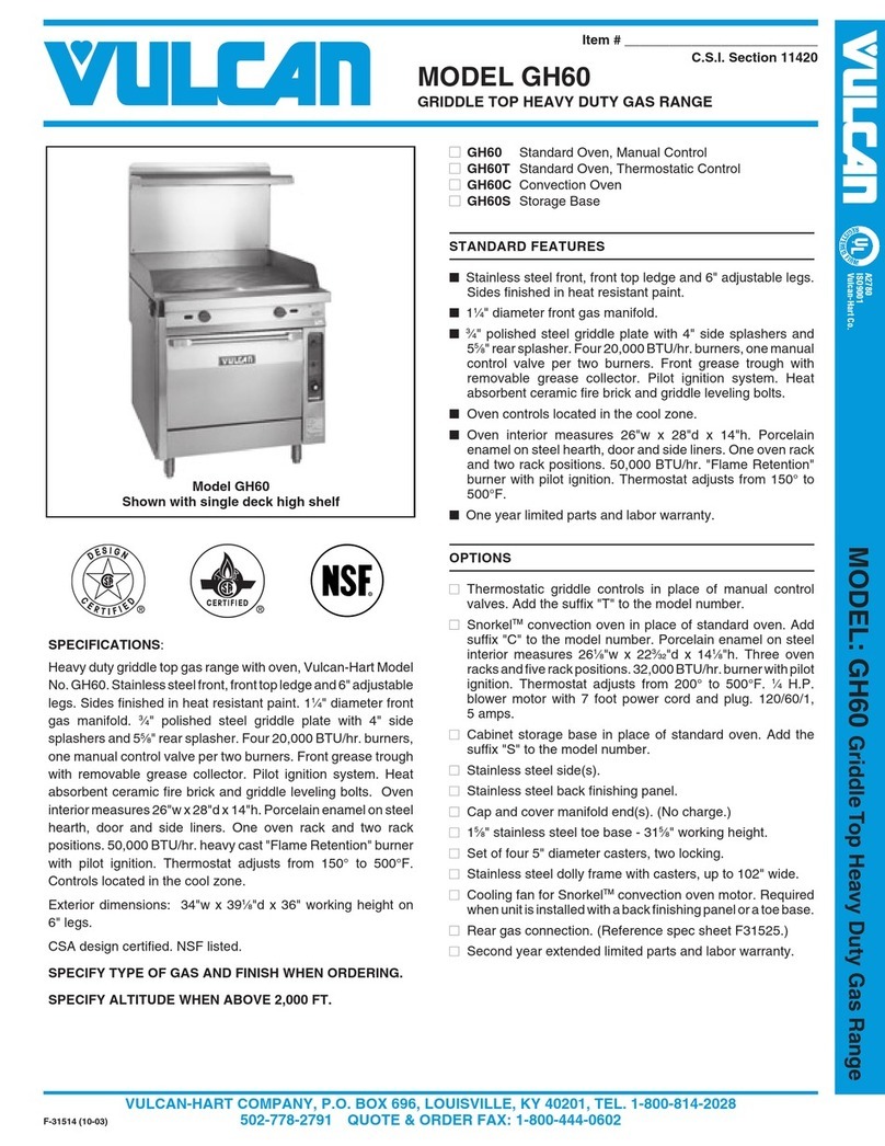 Vulcan-Hart GH60 Manuel utilisateur