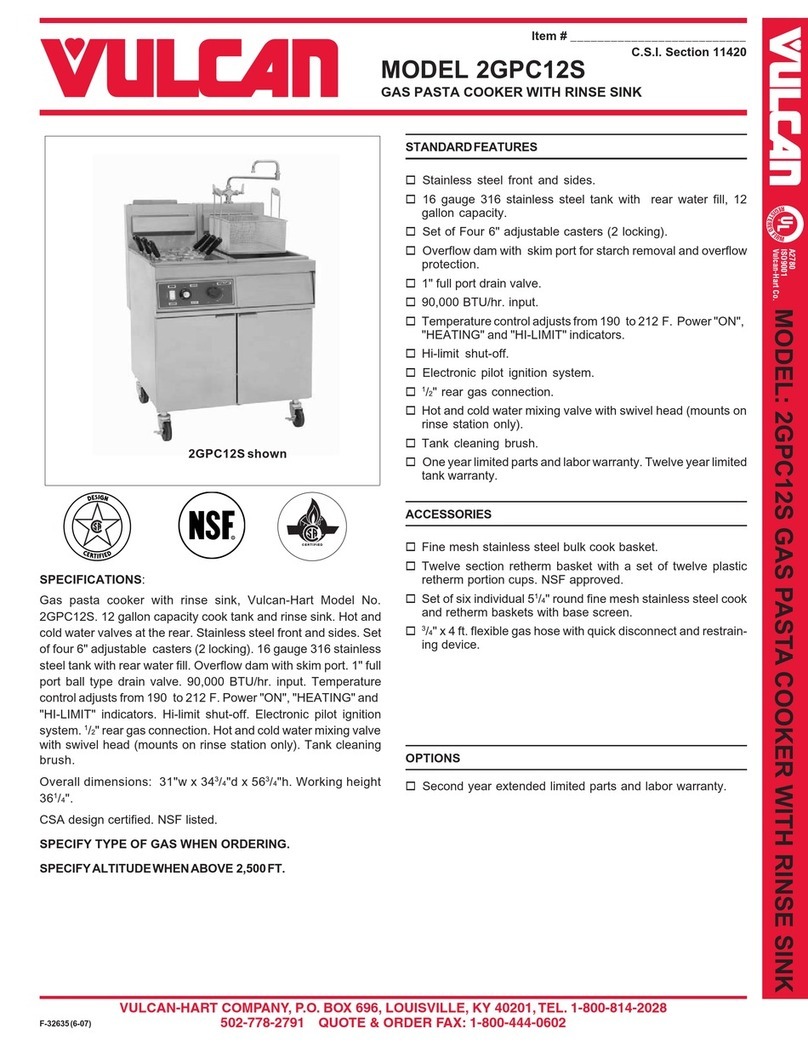Vulcan-Hart 2GPC12S Manuel utilisateur