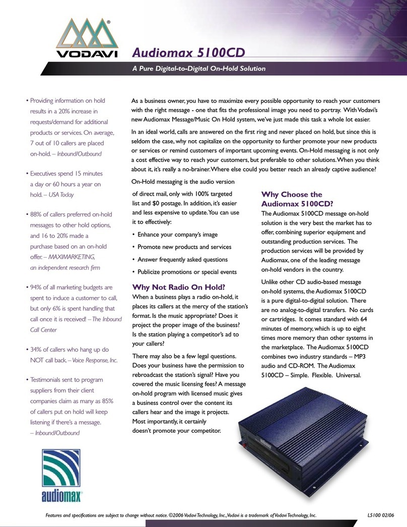 Vodavi Audiomax 5100CD Manuel utilisateur