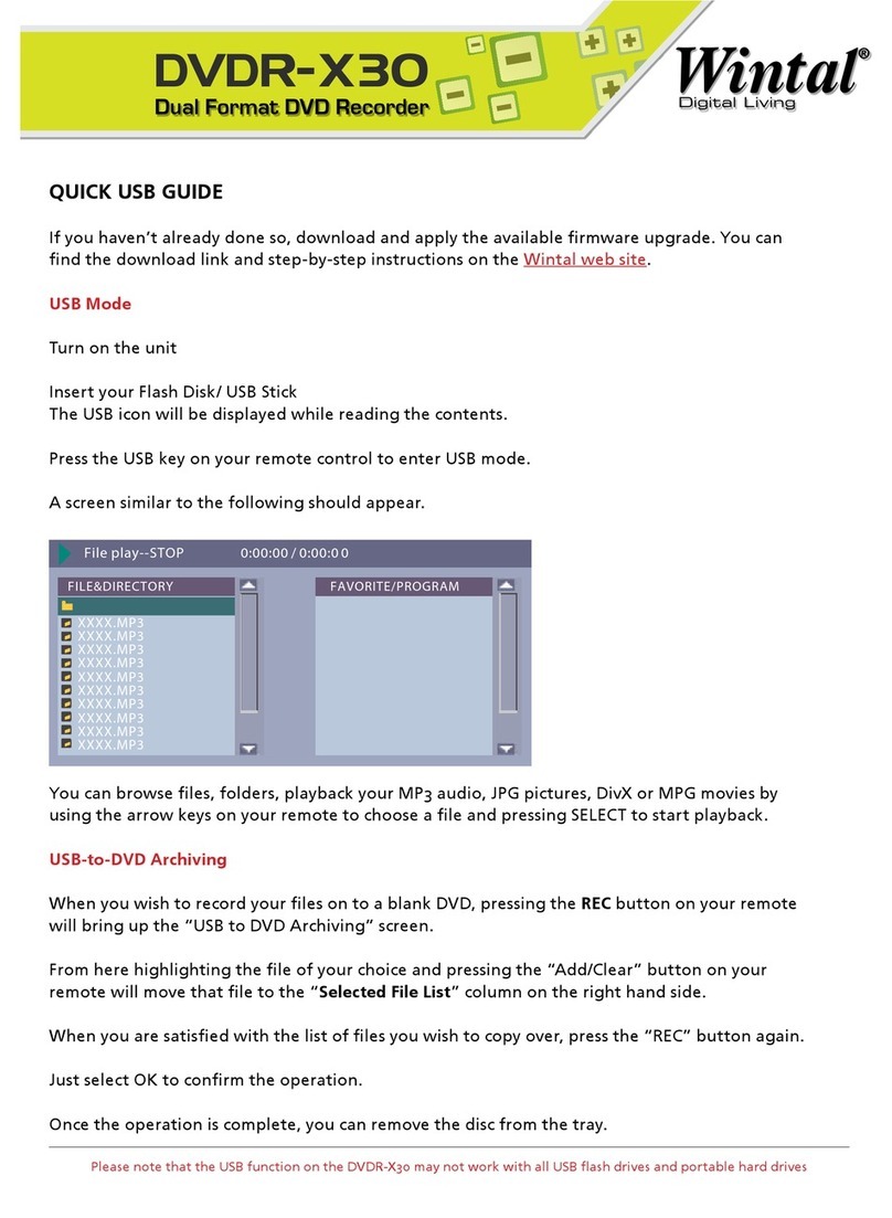 Wintal DVDR-X30 Manuel utilisateur