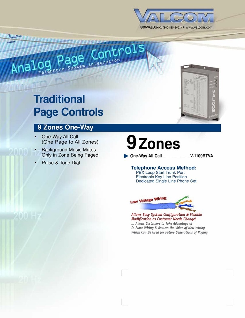 Valcom V-1109RTVA Manuel utilisateur Valcom V-1109RTVA Manuel utilisateur