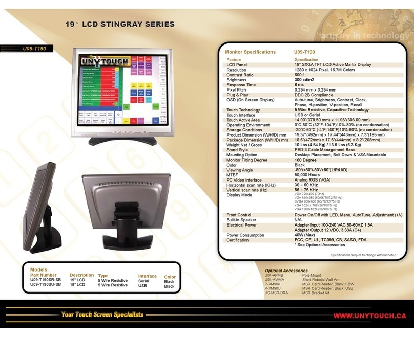 Unytouch U09-T190 Manuel utilisateur