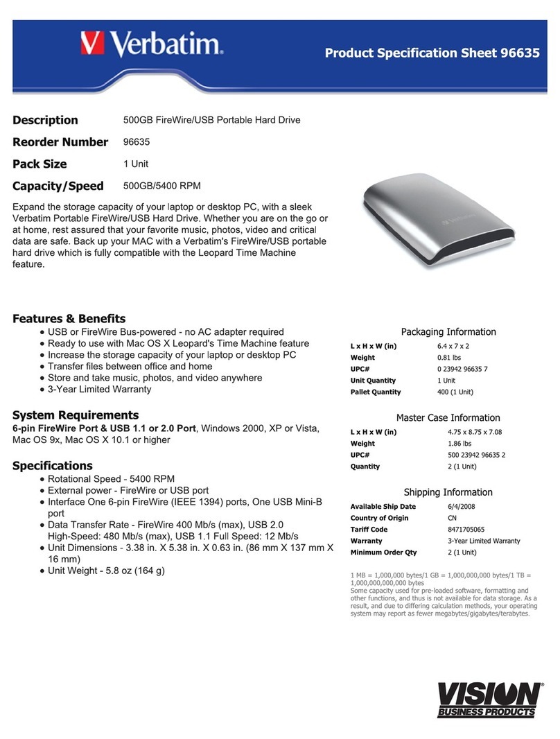 Verbatim 96635 Manuel utilisateur