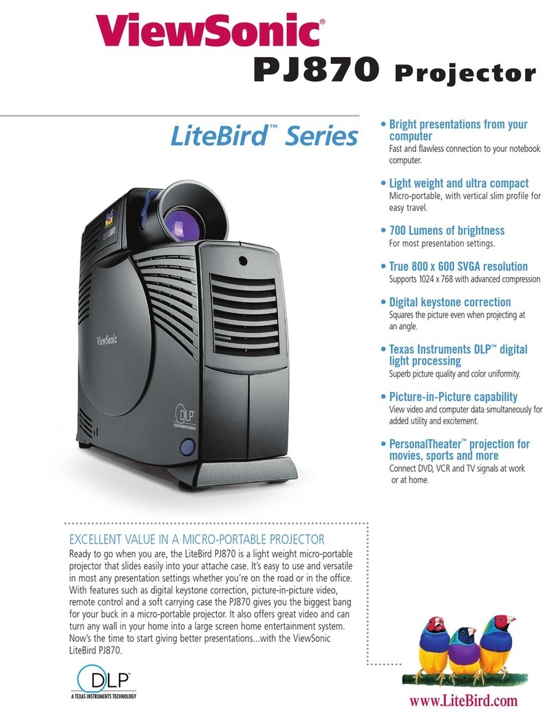 ViewSonic LiteBird PJ870 Manuel utilisateur ViewSonic LiteBird PJ870 Manuel utilisateur