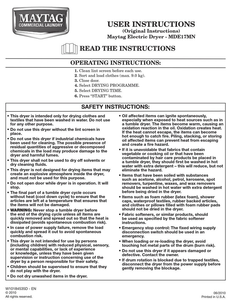 Maytag MDE17MNBGW Manuel utilisateur