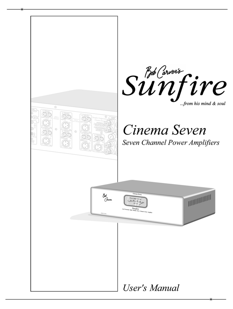 Sunfire Cinema Seven Manuel utilisateur