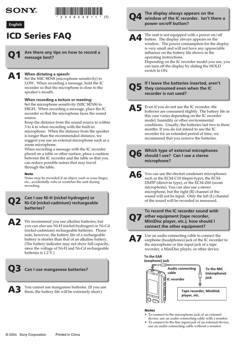 Sony ICD-P210 Mode d’emploi