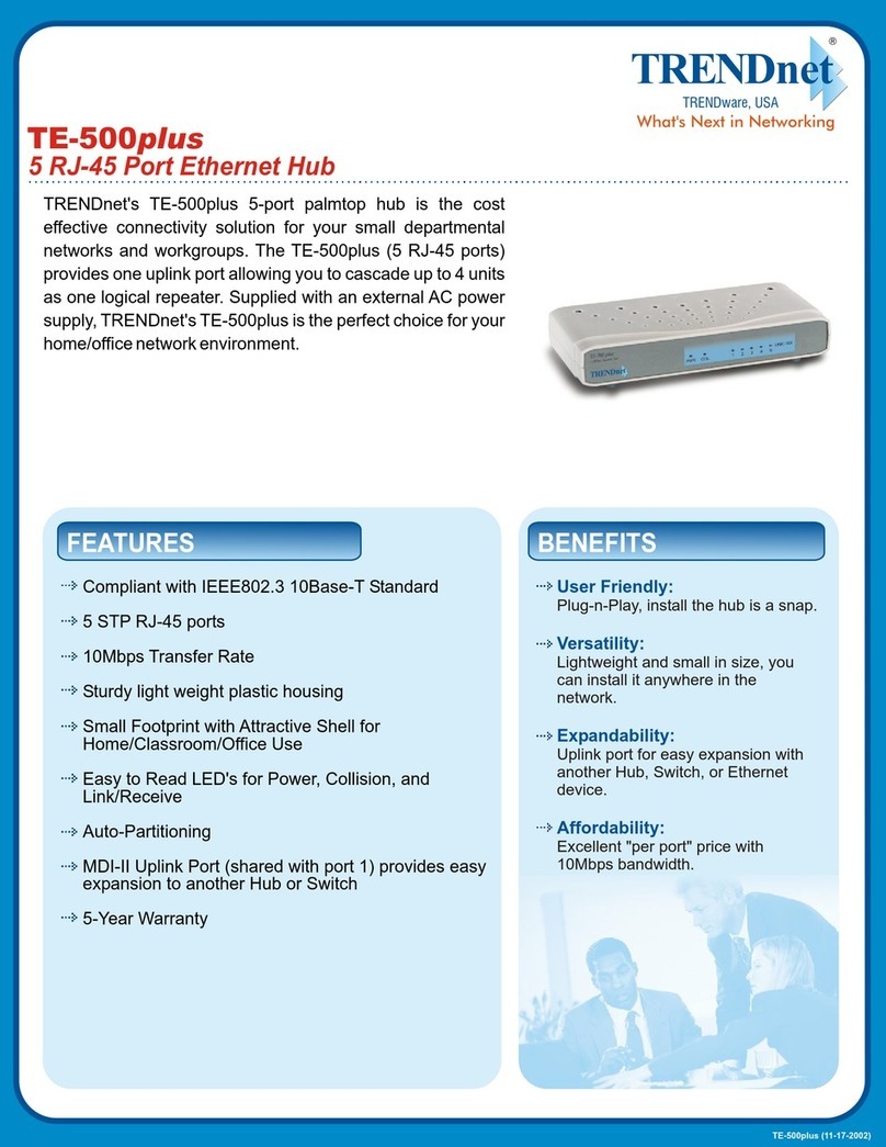 TRENDnet TE-500plus Manuel utilisateur TRENDnet TE-500plus Manuel utilisateur