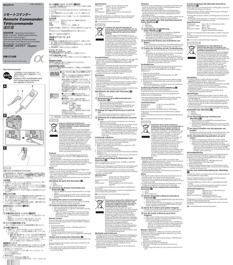 Sony RM-S1AM Manuel utilisateur