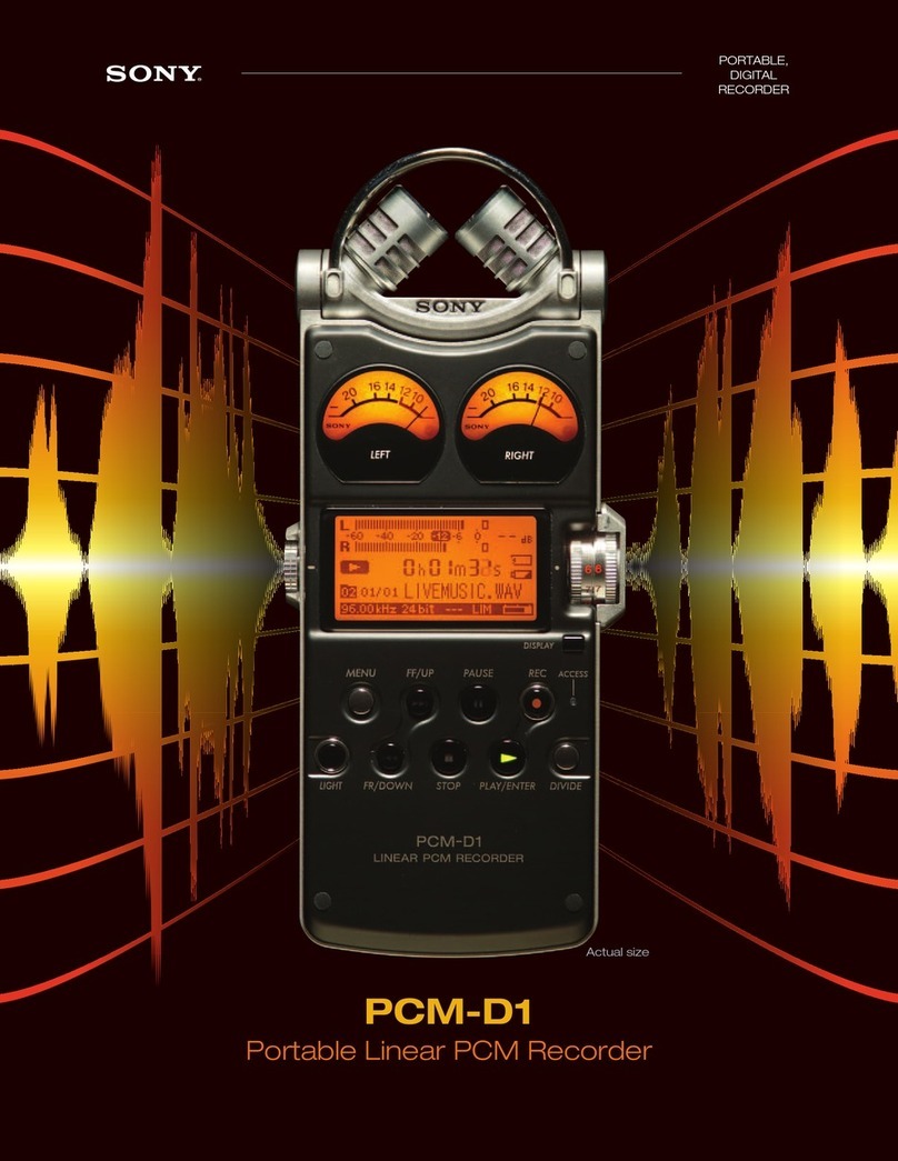 Sony PCMD1 - Professional XLR Microphone Preamp Manuel utilisateur