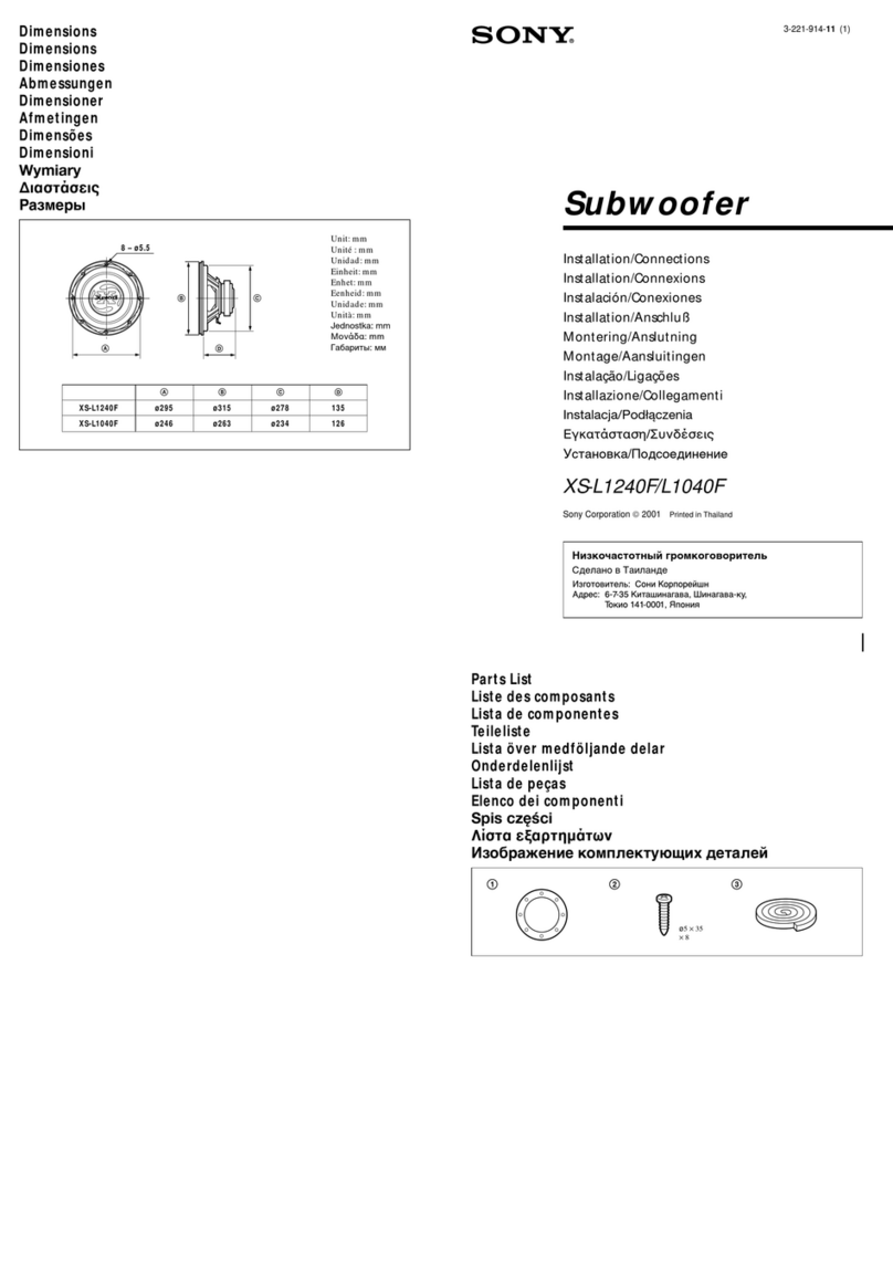 Sony XS-L1040F Guide produit