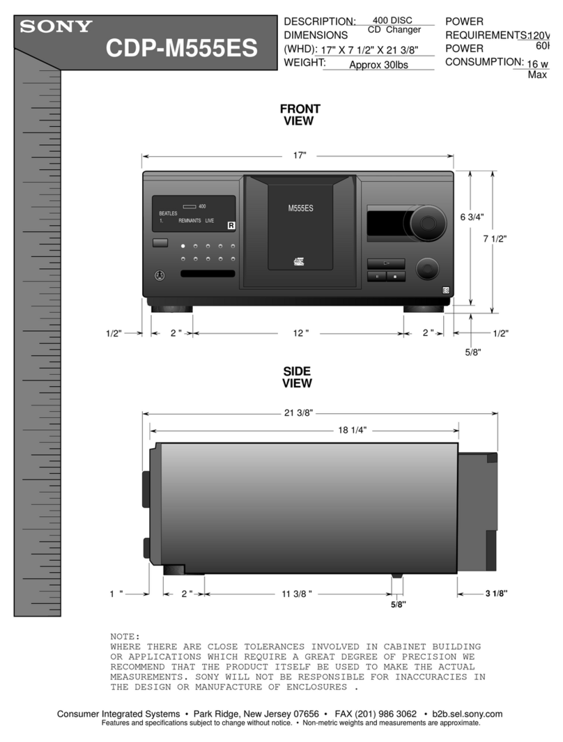 Sony CDP-M555ES - Es 400 Disc Cd Changer Guide de l'utilisateur