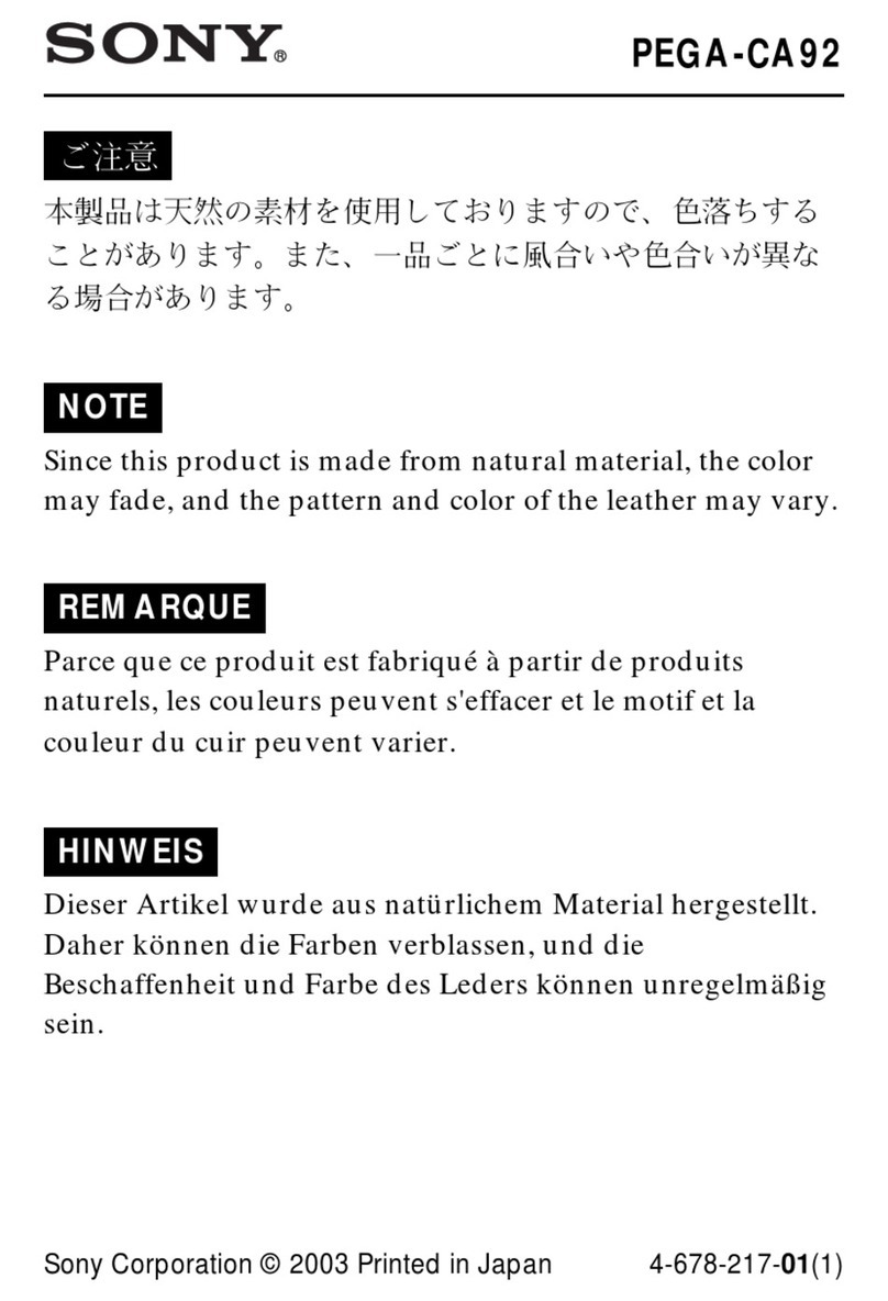 Sony PEGA-CA92 Mode d’emploi